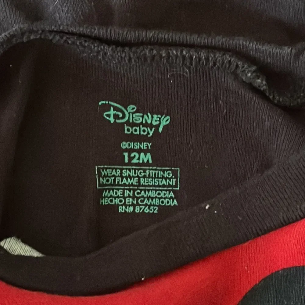 Disney Baby Mickey Mouse 2-Piece Pajama Set Size 12 Months Toddler Sleepwear